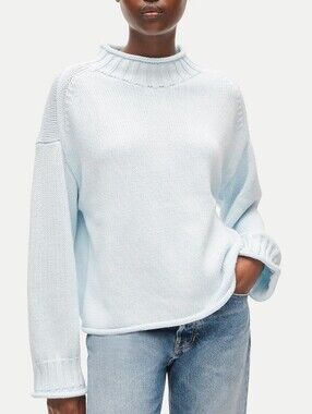 J. Crew 2025 Rollneck Sweater Sheer Blue